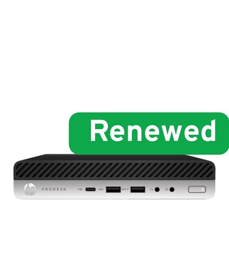Picture of HP RENEW | Grade B | ProDesk 600 G4 Desktop Mini PC | Intel Core i3 | i3-8100T | 8 GB | SSD | 128 GB | Intel UHD Graphics 630 |