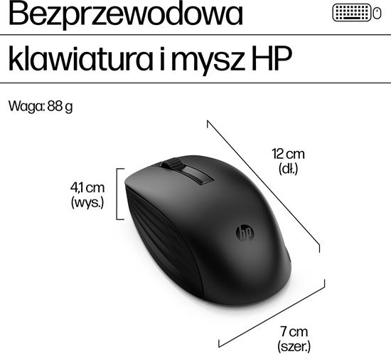 Picture of Klawiatura + mysz HP Klawiatura+Mysz 655 Set Bezprzewodowy Czarny