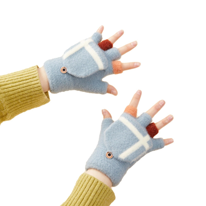 Изображение Women's|children's winter telephone gloves - blue