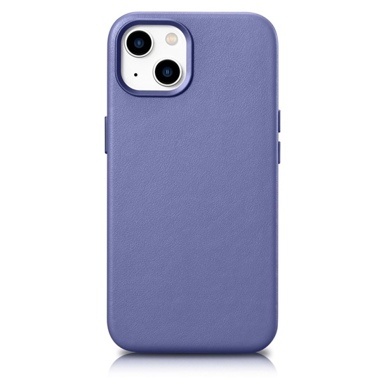 Picture of iCarer iCarer Case Leather Case Cover for iPhone 14 Light Purple (WMI14220705-LP) (MagSafe Compatible)