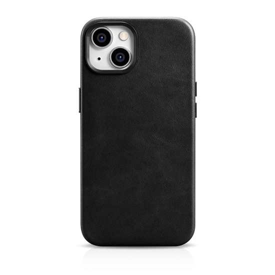 Picture of iCarer iCarer Oil Wax Premium Leather Case iPhone 14 Plus Magnetic Leather Case with MagSafe Black (WMI14220703-BK)