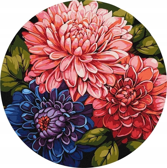 Picture of Ideyka Malowanie po numerach z ram okrge 39x39cm Kolorowy bukiet