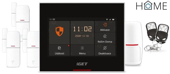 Picture of iGET HOME X5 Advanced - Domovní Wi-Fi smart alarm s LCD, kompletní set, podpora Tuya
