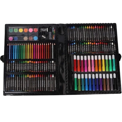 Изображение iLike 168pcs Art Set Drawing & Painting Kit with Markers Crayons Pencils Watercolors Storage Case
