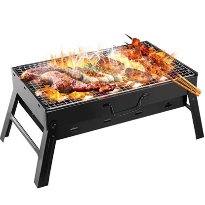 Picture of iLike Grillpapa Super Compact Barbeque Foldable Metal Grill 36x29x6.8cm idel for picnic and Camping