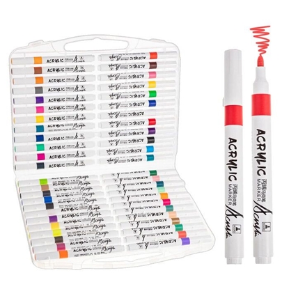 Picture of iLike Marker Set 60 Colors Dual-Tip Professional Drawing Markers Multicolor