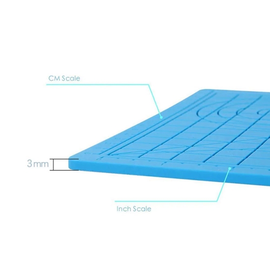 Picture of iLike S1 Silicone Pad (18x18cm) for Safe use of 3D Printing Pen + 2 Finger covers Blue