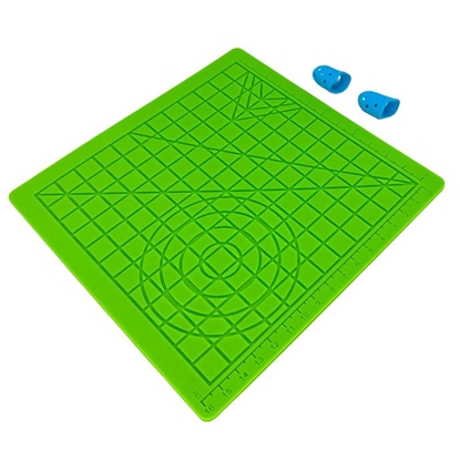 Picture of iLike S2 Silicone Pad (18x18cm) for Safe use of 3D Printing Pen + 2 Finger covers Green