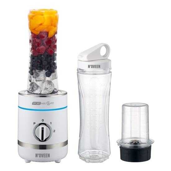 Picture of iLike Sport Blender 300W Ice Crushing + Pulse Grinder & 2x600ml Bottles LED BPA-Freev White