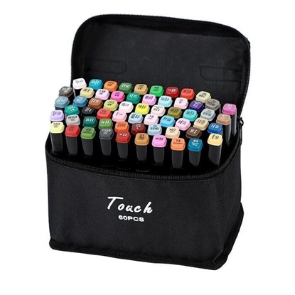 Picture of iLike Toy Super Set of 60pcs Color Markers with zipper carrying bag