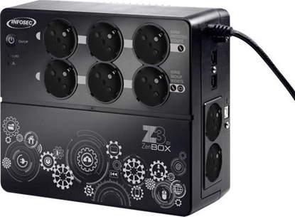 Attēls no Infosec INFOSEC Falownik wysokiej czestotliwosci Z3 ZenBox EX 700 - 700 VA 8 gniazd FR / SCHUKO