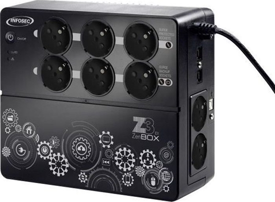 Picture of Infosec INFOSEC Falownik wysokiej czestotliwosci Z3 ZenBox EX 700 - 700 VA 8 gniazd FR / SCHUKO