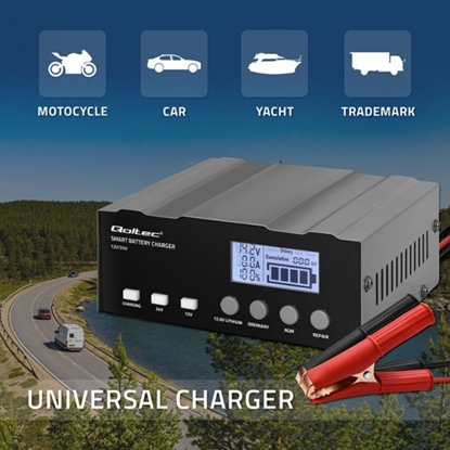 Attēls no Inteliģents mikroprocesora lādētājs 12V | 12.6V | 24V ar remonta funkciju AGM, GEL, LiFePO4 akum.