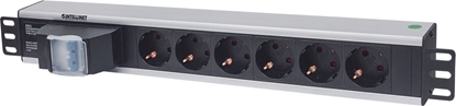 Изображение Intellinet 711432 energosadales vienība, PDU 6 Maiņstrāvas izvade (-s) 1.5U Melns, Pelēks