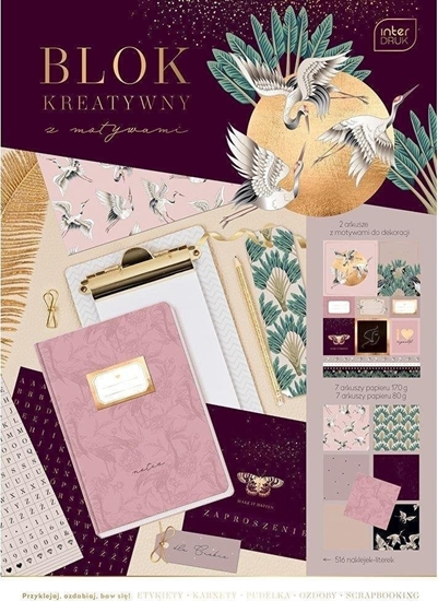 Picture of Interdruk Blok kreatywny z naklejkami A4/14K 80/170G Satin