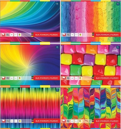 Attēls no Interdruk Blok rysunkowy A4 20k kolorowy 10szt.