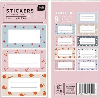 Attēls no Interdruk Naklejki na zeszyty Cute Girl 9szt.