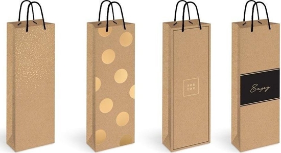 Picture of Interdruk Torba na butelk Kraft Gold