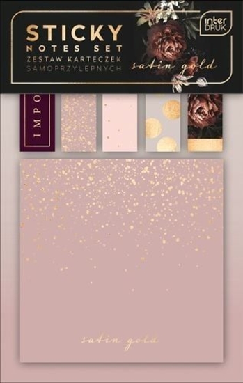 Picture of Interdruk Zestaw karteczek samoprzylepnych Satin Gold mix