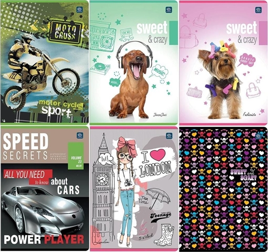 Picture of Interdruk Zeszyt A5/16K kolorowa kratka UV mix (20szt)