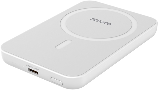 Picture of Iorin baterija 5000 mAh DELTACO, bevielis krovimas, PD 20 W,magnetas,baltas / PB-Q1006 / 1903253