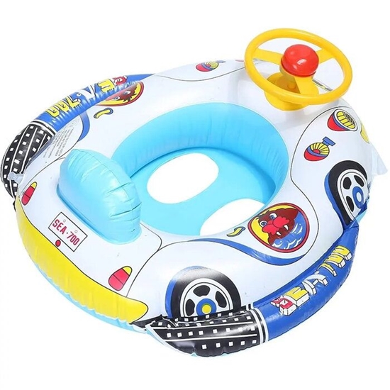 Picture of IVY Inflatable Baby Float Seat 62×44×25cm Car Design with Steering Wheel Toddler Water Buoy Multicolor