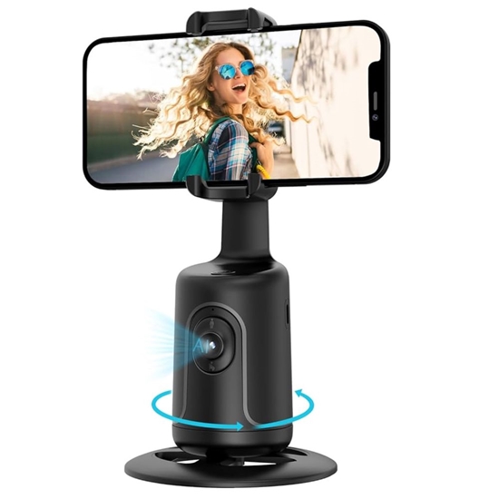 Picture of iWear P01 Auto Face 360 degree tracking Selfie Stick Tripod with Smartphone Fixation Black