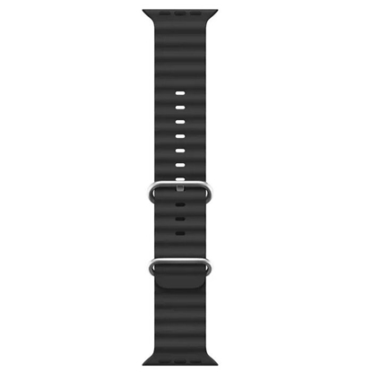 Attēls no iWear S1 Grooved Soft Silicone 20mm strap for Apple Watch 49mm / 45mm / 44mm / 42mm Black
