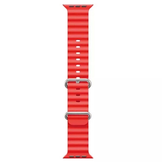 Picture of iWear S1 Grooved Soft Silicone 20mm strap for Apple Watch 49mm / 45mm / 44mm / 42mm Red