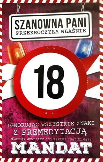 Picture of Yeku Karnet Urodziny 18 damskie JCX - 008