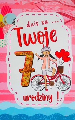 Picture of Yeku Karnet Urodziny 7 dziewczynka 2K - 078