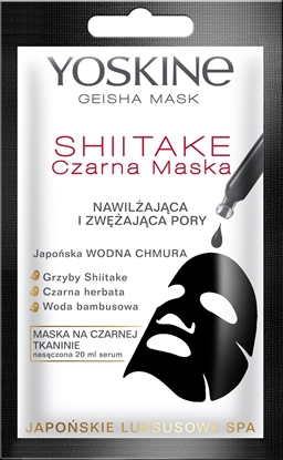 Picture of Yoskine Maseczka do twarzy Geisha Mask Shiitake Czarna Maska nawilajca 20ml