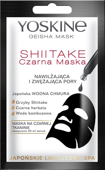Picture of Yoskine Maseczka do twarzy Geisha Mask Shiitake Czarna Maska nawilajca 20ml