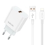 Attēls no Jellico AK-165 USB 22.5W QC 3.0 Smart Fast Charger 1x USB (5-12V) + USB Lightning Cable 1m White