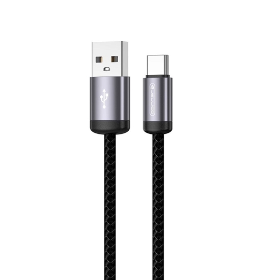 Изображение Jellico B27 Woven Cotton Universal USB to USB-C Data & Fast PD 30W Charger Cable 1m Black