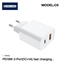 Attēls no Jellico C9 PD 20W QC 3.0 Smart Adaptive Fast Charger with USB-C (5-12V) / USB 3A White