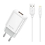 Изображение Jellico EU01 USB 12W Universal USB Adaptive Charger 1x USB 2.4A (5-12V) + Lightning Cable White