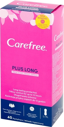 Attēls no Johnson & Johnson Carefree Plus Long Wkadki higieniczne Fresh Scent - wiey zapach 1op.-40szt