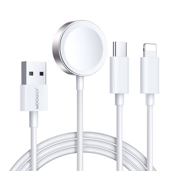 Picture of Joyroom Joyroom S-IW008 3-in-1 cable magnetic charger USB-A - Lightning/USB-C 1.2m - white