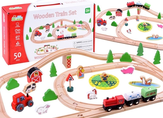 Picture of Jokomisiada Drewniana kolejka pocig farma 50 ele ZA3572