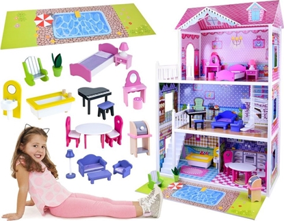 Picture of Jokomisiada DUY Drewniany domek dla LALEK BARBIE meble (ZA2122)