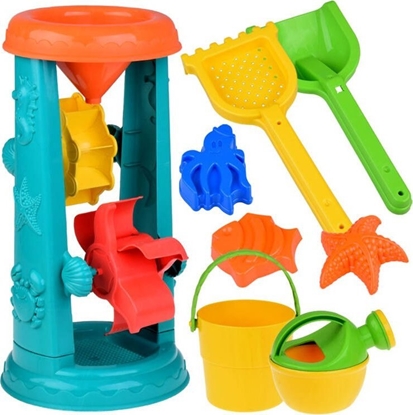 Picture of Jokomisiada Duy Zestaw do Piasku wiaderko grabki koowrotek foremki 9 ele ZA4950