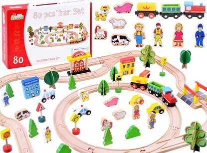 Изображение Jokomisiada Duy ZESTAW kolejka drewniana 80 ele ZA3573