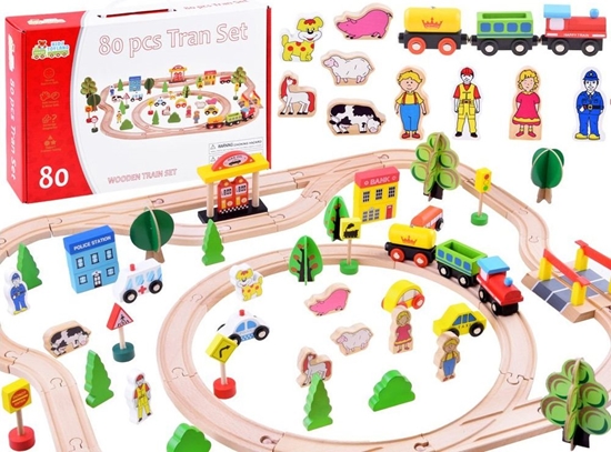 Изображение Jokomisiada Duy ZESTAW kolejka drewniana 80 ele ZA3573