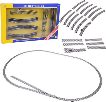 Picture of Jokomisiada Metalowe tory do kolejki starter HO zakrty bocznica zwrotnica 3m RC0644