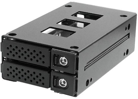 Изображение JOUJYE Backplane JJ-N-29SS15 fuer 2 SATA SAS I II III HDD/SSD 6,4cm/2,5Zoll bis 12Gbps Inklusive Einbauwinkel fuer 5,25Zoll Bay