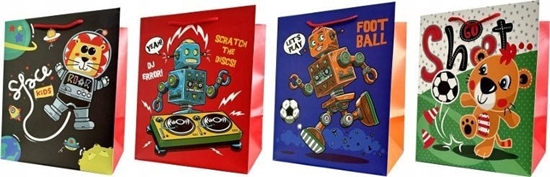 Picture of JU-PITER Torebka ozdobna prezentowa 4wz 26x32x20cm JP 4639B szerokie dno mix cena za 1 szt