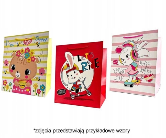 Picture of JU-PITER Torebka ozdobna prezentowa 4wz 26x32x25cm JP 4645L szerokie dno mix cena za 1 szt