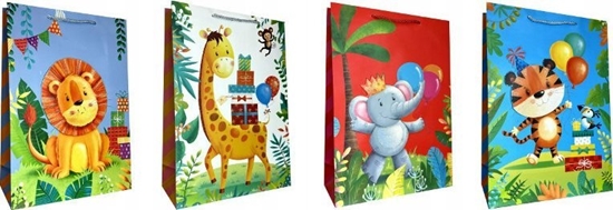 Picture of JU-PITER Torebka ozdobna prezentowa dziecica Zwierzta JP654A 26x32x10cm mix cena za 1 szt