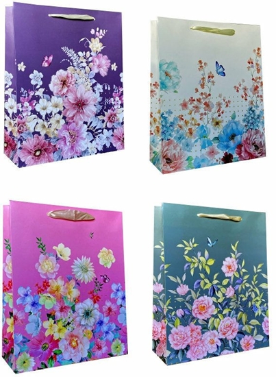 Picture of JU-PITER Torebka ozdobna prezentowa Kwiaty 30x39x12cm JP529A p12 mix